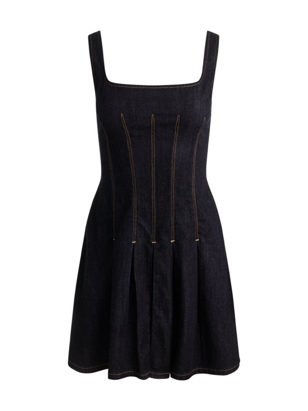 Alice + Olivia Square-Neck HOLLIS DENIM MINI DRESS - Picture 6 of 12